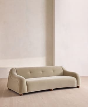 Liana Three Seater Sofa - Velvet - Oyster - UK - Listing Image