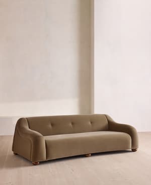 Liana Three Seater Sofa - Velvet - Truffle - UK - Listing Image