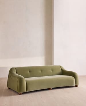 Liana Three Seater Sofa - Velvet - Lichen - UK - Listing Image