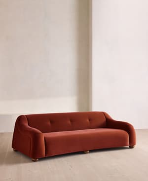Liana Three Seater Sofa - Velvet - Rust - UK - Listing Image