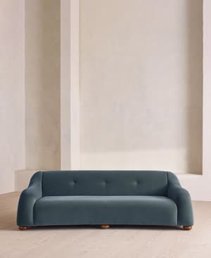 Liana Three Seater Sofa - Velvet - Grey Blue - UK - Listing Image
