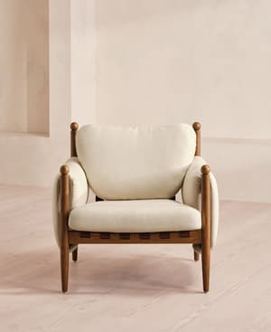 Casper Armchair - Linen - Bisque - UK - Hover Image
