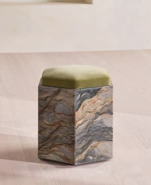 Novi Footstool - Velvet - Lichen - US - Hover Image