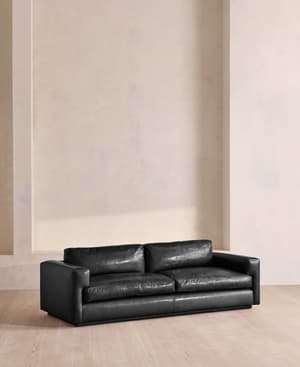 Mossley Three Seater Sofa - Leather - Black - US - Listing Image