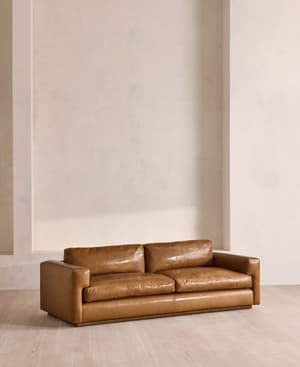 Mossley Three Seater Sofa - Leather - Chestnut - UK - Listing Image