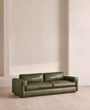 Mossley Three Seater Sofa - Leather - Moss - US - Listing Image
