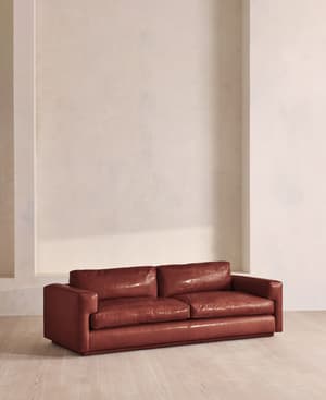 Mossley Three Seater Sofa - Leather - Sangria - US - Listing Image