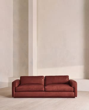 Mossley Three Seater Sofa - Leather - Sangria - US - Hover Image