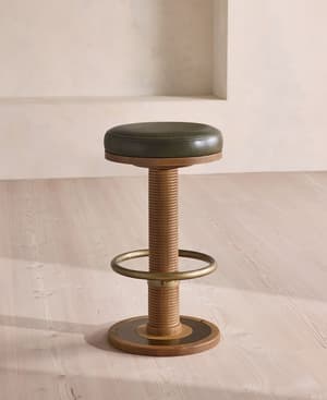 Bryden Counter Barstool - Leather - Moss - US - Hover Image