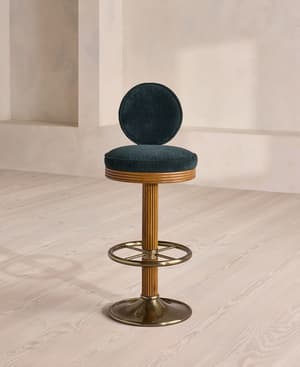 Alma Barstool - Linen Chenille - Deep Teal - US - Listing Image