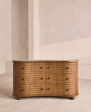 Armando Six Drawer Dresser - Calacatta Aura Marble - Hover Image