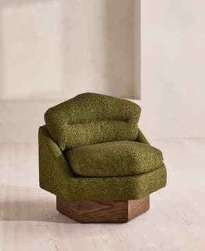 Mila Armchair - Boucle Jacquard - Olive - US - Hover Image