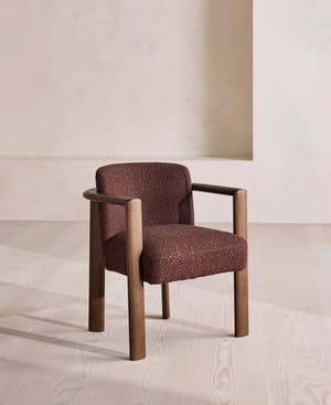 Aria Dining Chair - Boucle Jacquard - Aubergine - UK - Hover Image