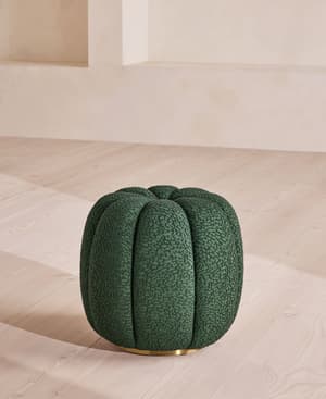 Sofia Footstool - Boucle Jacquard - Marine - UK - Hover Image
