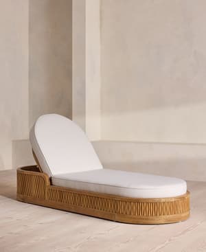 Orion Outdoor Chaise Lounger - Off White - Hover Image