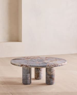 Tisbury Outdoor Coffee Table - Breccia Pernice Marble - UK - Hover Image