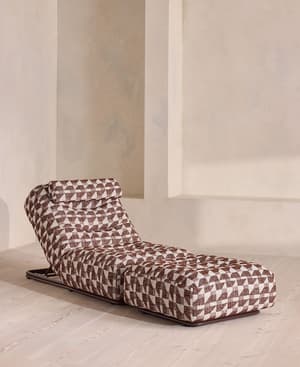 Celia Outdoor Sunlounger - Geometric - Maroon - Listing Image