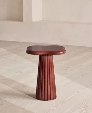 Dayton Outdoor Side Table - Concrete - Maroon - Hover Image
