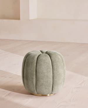 Sofia Footstool - Linen Chenille - Sage - UK - Listing Image