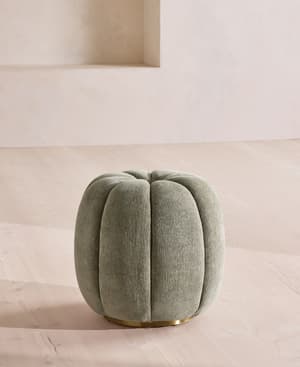 Sofia Footstool - Linen Chenille - Sage - UK - Hover Image