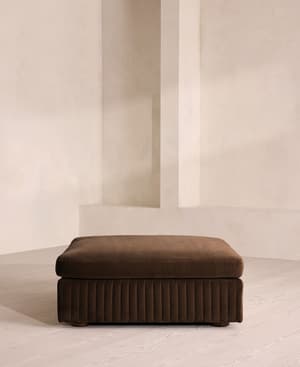 Oona Ottoman - Velvet - Chocolate - US - Hover Image