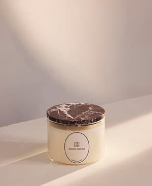 Leather & Oud Candle - Rosso Levanto Marble - Refill - 660g - Hover Image