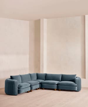 Vivienne Sectional Corner Sofa - Velvet Grey Blue - US - Hover Image