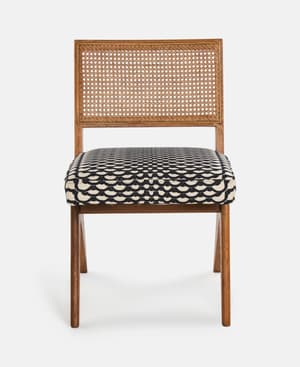 Hayward Dining Chair - Pierre Frey Les Ecailles - Black and White - Hover Image