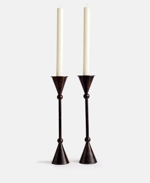 Bruyere Candle Holders Patina Brass - Set of Two - Large - Listing Image