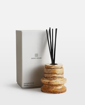 Trento Leather and Oud French Gold Marble Diffuser - 150ml - Hover Image