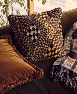 Pierre Frey Djbouti Cushion - Black and Gold - Listing Image