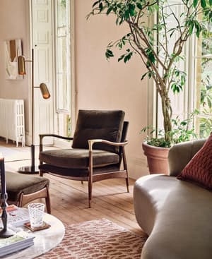 Theodore Armchair - Velvet - Olive - US - Hover Image