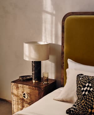 Remi Stone Table Lamp - Brown - Listing Image