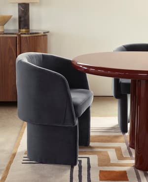Morrell Dining Chair - Velvet - Grey Blue - Hover Image