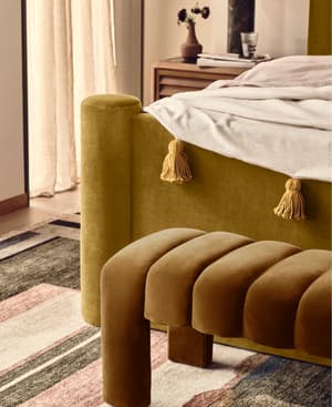 Willis Bench - Velvet - Mustard - US - Listing Image