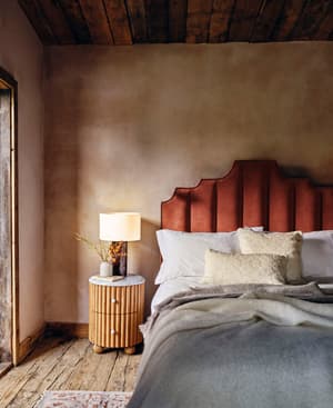 Gerrard Bed - Double - Velvet Rust - Listing Image