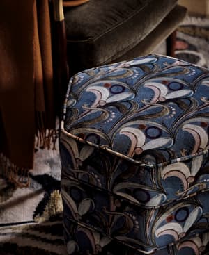 Lyla Footstool - Obie Printed Velvet - Multi - US - Hover Image