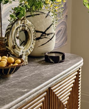 Kirtle Metal Coasters in Marble Holder - Set of Four - Hover Image