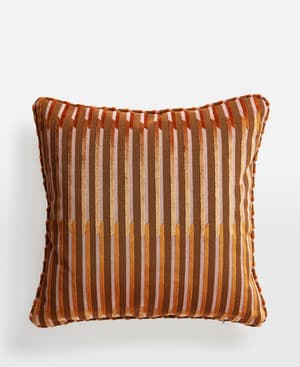 Pierre Frey Velvet Lines Cushion - Rust - Listing Image