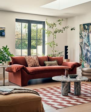 Wyatt Three Seater Sofa - Velvet - Rust - Listing Image