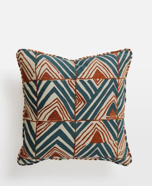 Pierre Frey Tchad Cushion - Orange and Blue - Listing Image