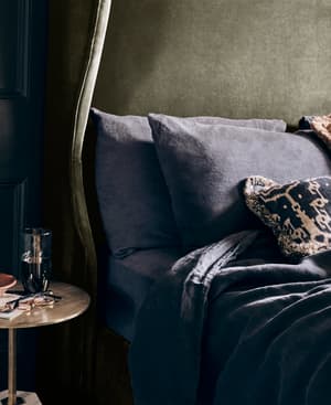 Luna Linen Duvet Cover - Navy - Double/Full - Hover Image