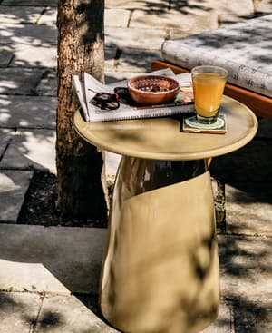 Rina Outdoor Concrete Side Table - Olive - Listing Image