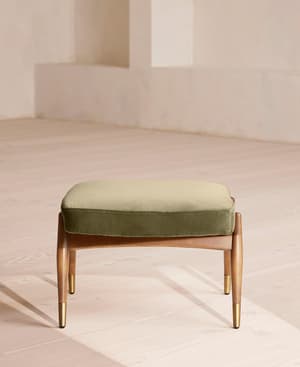 Theodore Oak Footstool Velvet Lichen - US - Hover Image