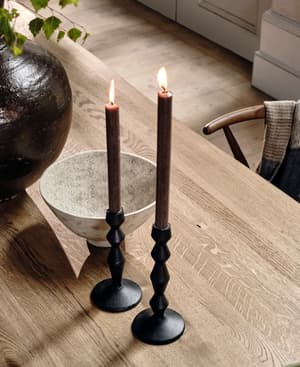Gigi Forged Metal Small Candleholder - Set of Two - Hover Image