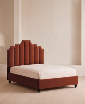Gerrard Bed - Queen - Velvet - Rust - US - Hover Image