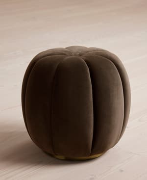 Sofia Footstool - Velvet - Chocolate - US - Hover Image