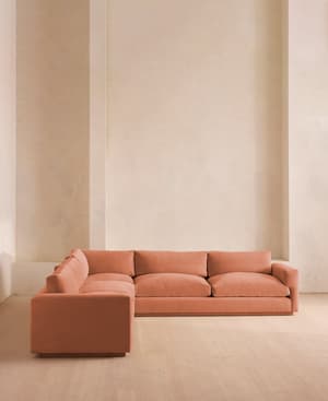 Mossley Corner Sofa - Velvet - Antique Rose  - US - Hover Image