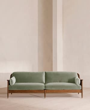 Atlanta Four Seater Sofa - Velvet - Seafoam - UK - Hover Image
