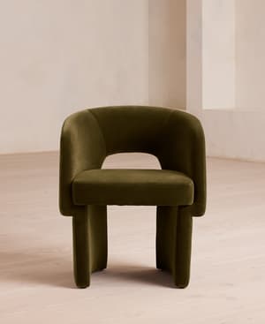 Morrell Dining Chair - Velvet - Olive - Hover Image